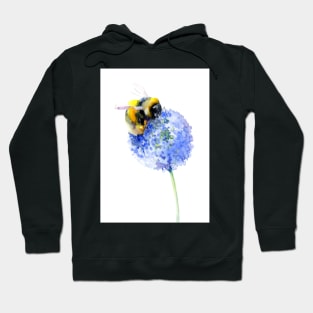 BUmblebee and Blue Flower Hoodie